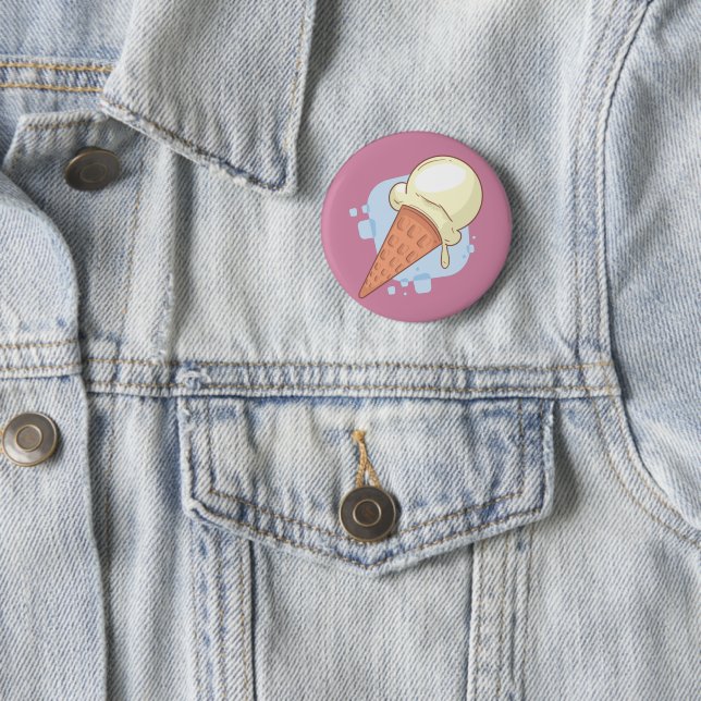 Vanilla Ice Cream  6 Cm Round Badge (In Situ)