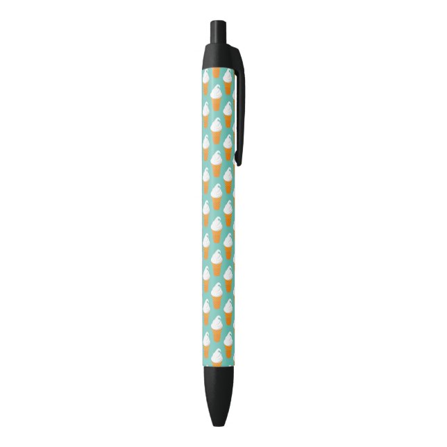 Vanilla Ice Cream Cone Pattern Black Ink Pen (Bottom (Vertical))