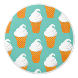 Vanilla Ice Cream Cone Pattern Ceramic Knob