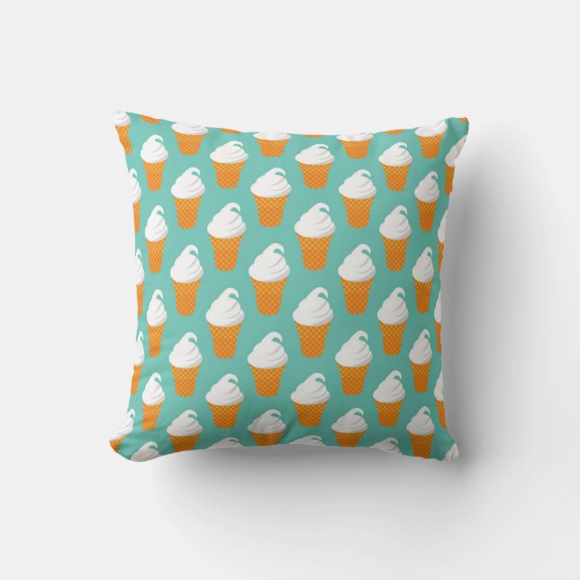 Vanilla Ice Cream Cone Pattern Cushion (Front)