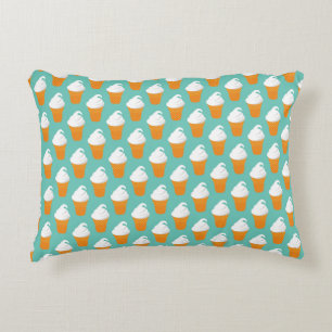 Vanilla Ice Cream Cone Pattern Decorative Cushion