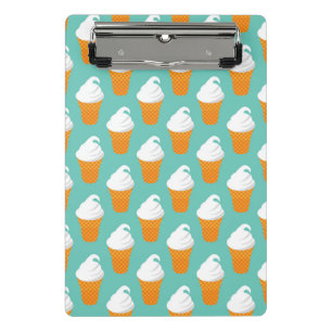 Vanilla Ice Cream Cone Pattern Mini Clipboard