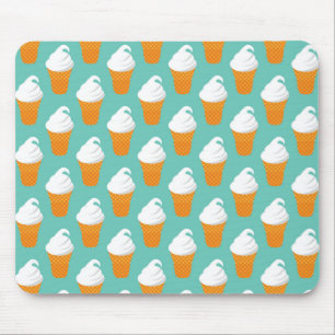 Vanilla Ice Cream Cone Pattern Mouse Mat