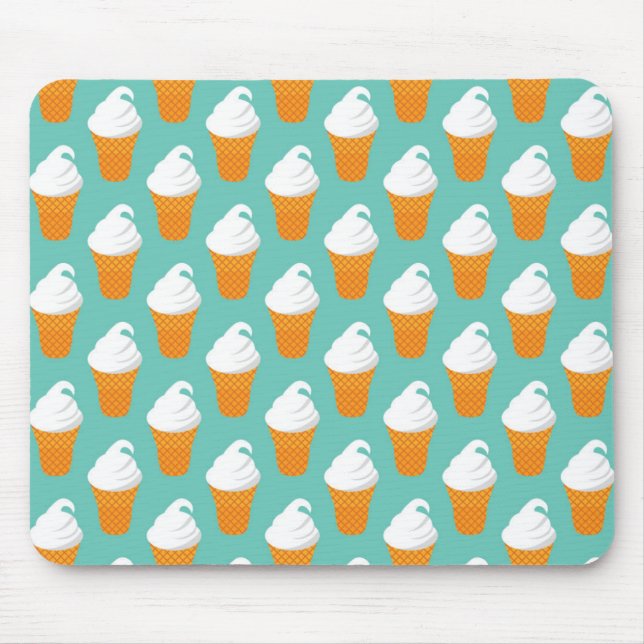 Vanilla Ice Cream Cone Pattern Mouse Mat (Front)