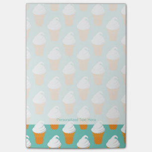 Vanilla Ice Cream Cone Pattern Post-it Notes