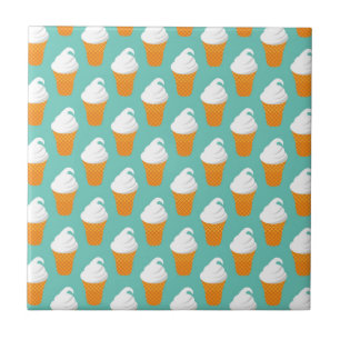 Vanilla Ice Cream Cone Pattern Tile