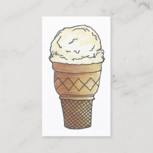 Vanilla Ice Cream Cone Soda Fountain Shoppe Food Business Card