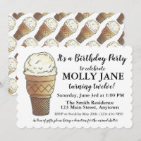 Vanilla Ice Cream Social Cone Scoop Birthday Party