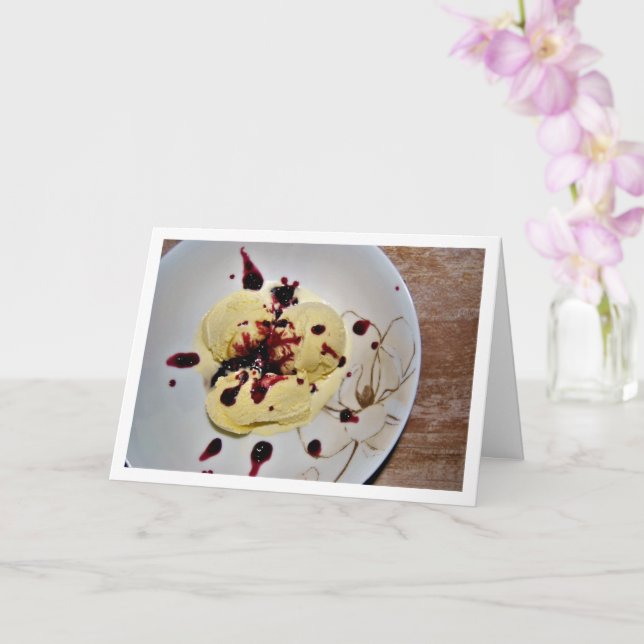 Vanilla Ice-cream with Blackberry Sauce Card (Orchid)