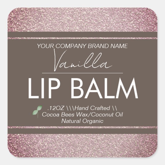 Vanilla Lip Balm Business Packaging  Square Sticker (Front)