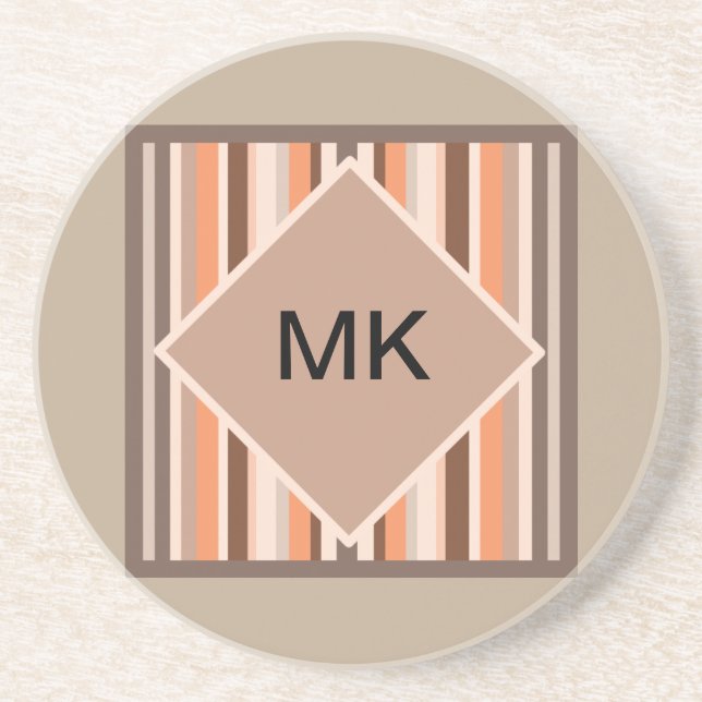 Vanilla Melon  Stripes Coaster (Front)