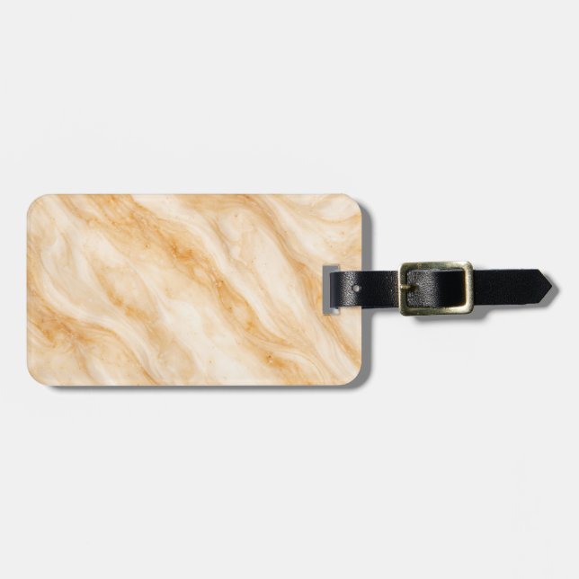Vanilla Milkshake Marble Texture Luggage Tag (Front Horizontal)
