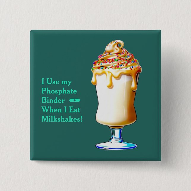 Vanilla Milkshake Phosphate Binder Button (Front)