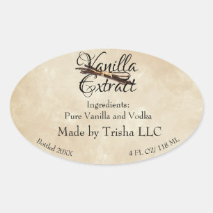 Vanilla Oval Personalise Product Label