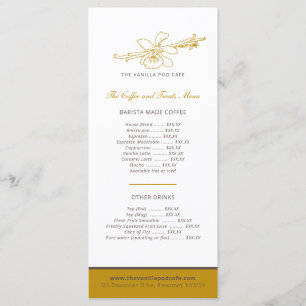 Vanilla pod flower cafe coffee and cake menu