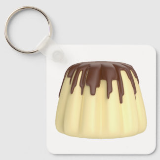 Vanilla pudding topped with chocolate key ring