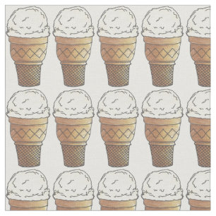 Vanilla Scoop Ice Cream Cake Cone Junk Food Foodie Fabric