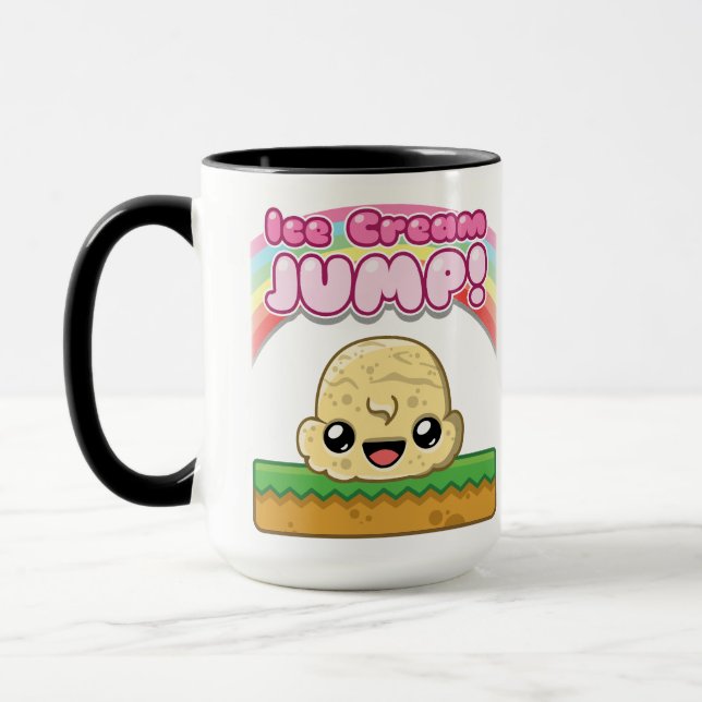 Vanilla Scoop with Ice Cream Jump Text Mug (Left)