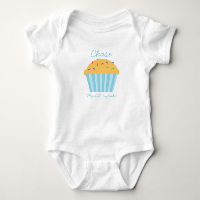 Vanilla Sprinkles Cupcake Babyware Baby Bodysuit (Front)