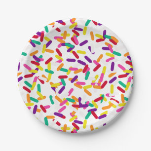 Vanilla Sprinkles Paper Plate