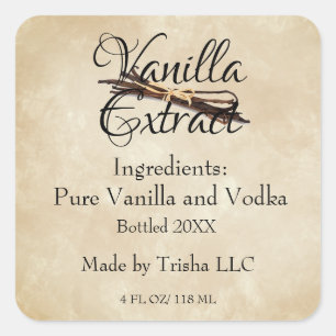 Vanilla Square Personalise Product Label 
