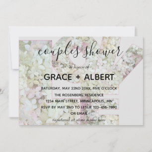 Vanilla Strawberry Hydrangeas Couples Shower Invitation
