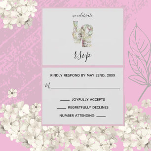 Vanilla Strawberry Hydrangeas Wedding RSVP Card