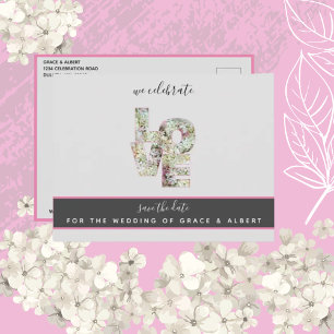 Vanilla Strawberry Hydrangeas Wedding Save Date P Postcard