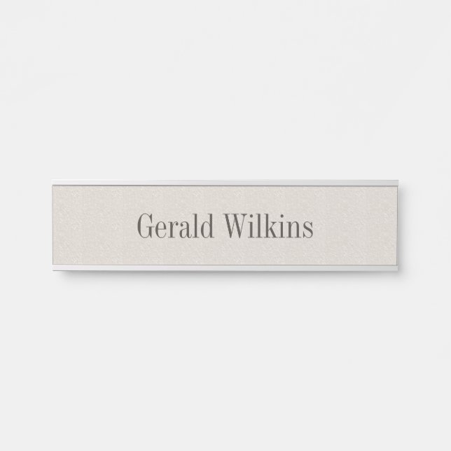 Vanilla Tan Wall Door Desk Name Plate Nameplate (Front)