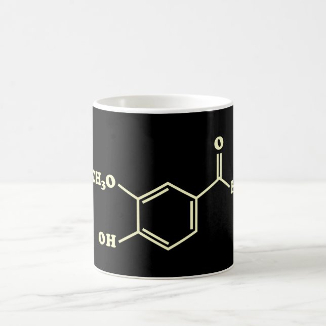 Vanilla Vanillin Molecular Chemical Formula Coffee Mug (Center)