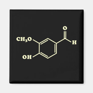Vanilla Vanillin Molecular Chemical Formula Magnet