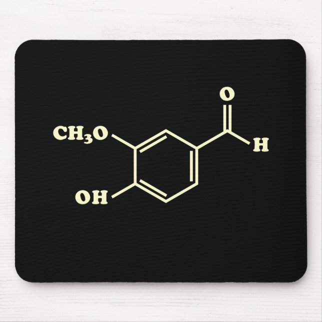 Vanilla Vanillin Molecular Chemical Formula Mouse Mat (Front)