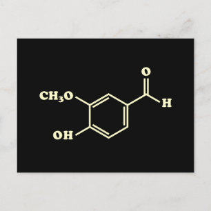 Vanilla Vanillin Molecular Chemical Formula Postcard