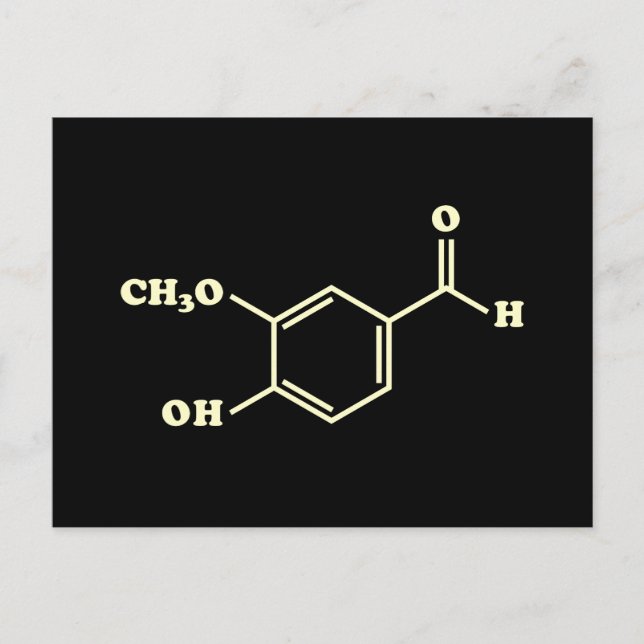 Vanilla Vanillin Molecular Chemical Formula Postcard (Front)