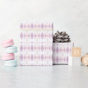 Vanilla white pink lavender geometric art design wrapping paper