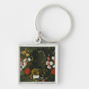 Vanitas Still Life with Flowers Key Ring