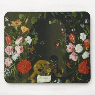 Vanitas Still Life with Flowers Mouse Mat
