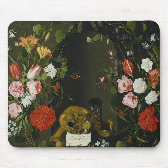 Vanitas Still Life with Flowers Mouse Mat (Front)