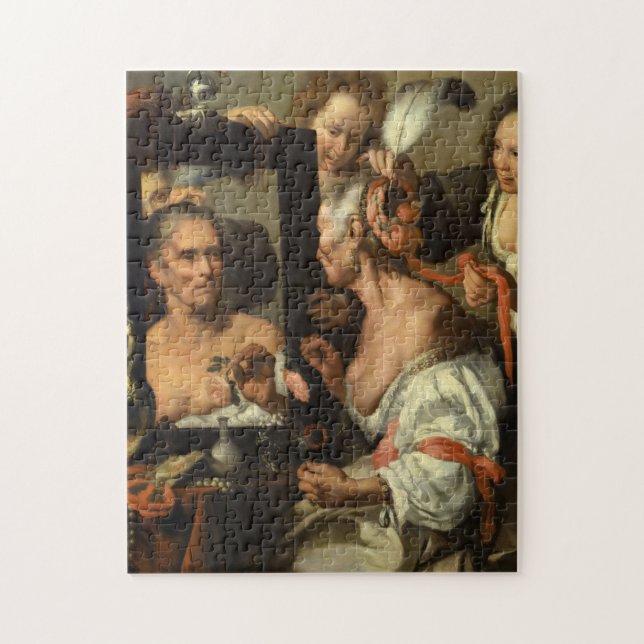 Vanitas, The Old Coquette by Bernardo Strozzi Jigsaw Puzzle (Vertical)