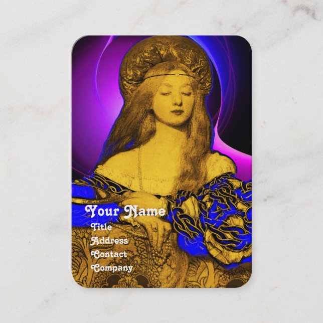 VANITY BEAUTY-FASHION COSTUME DESIGNER Gold Metal Business Card (Front)