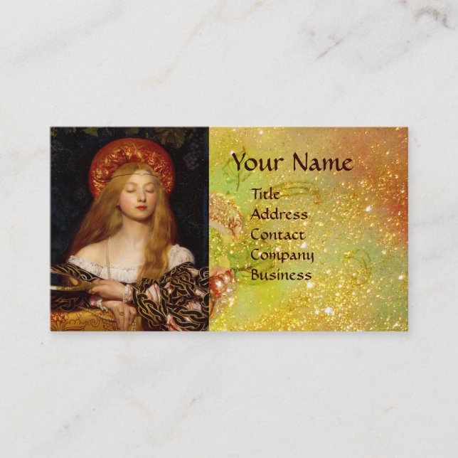 VANITY BEAUTY FASHION COSTUME DESIGNER Gold Yellow Business Card (Front)