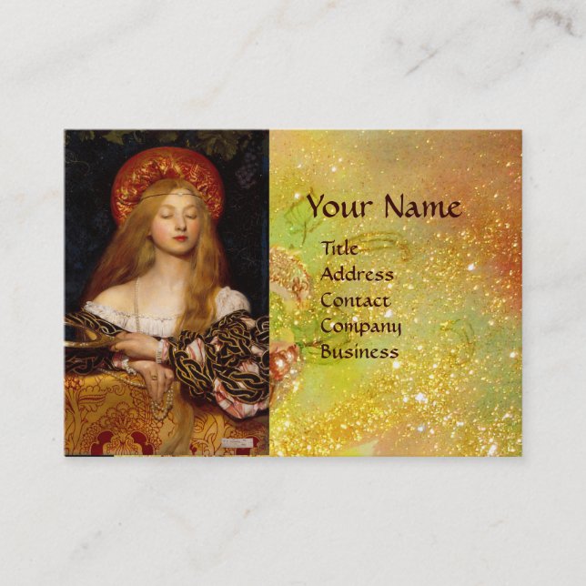 VANITY BEAUTY FASHION COSTUME DESIGNER Gold Yellow Business Card (Front)