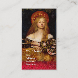 VANITY BEAUTY-FASHION COSTUME DESIGNER Red Damask Business Card