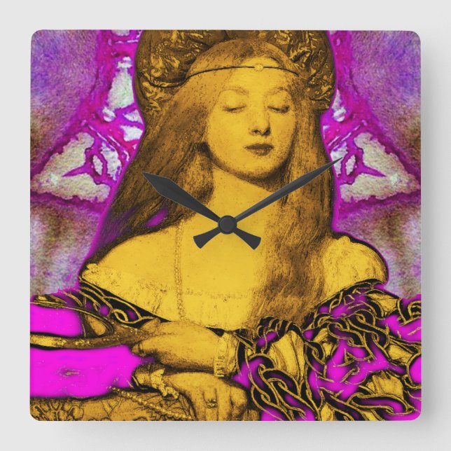 VANITY BEAUTY-FASHION COSTUME DESIGNER SQUARE WALL CLOCK (Front)