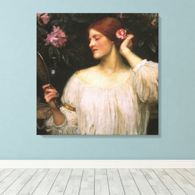 Vanity by John William Waterhouse Canvas Print (Insitu(Wood Floor))