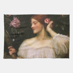 Vanity by John William Waterhouse Tea Towel