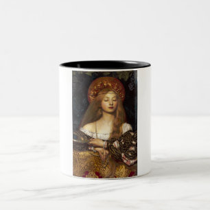 Vanity Pre-Raphaelite woman Two-Tone Coffee Mug
