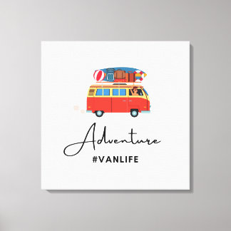 Vanlife adventure camping canvas print
