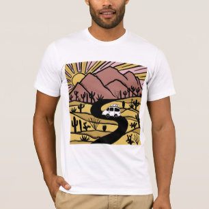 VANLIFE Desert Cacti Mountain Explore Adventure T-Shirt