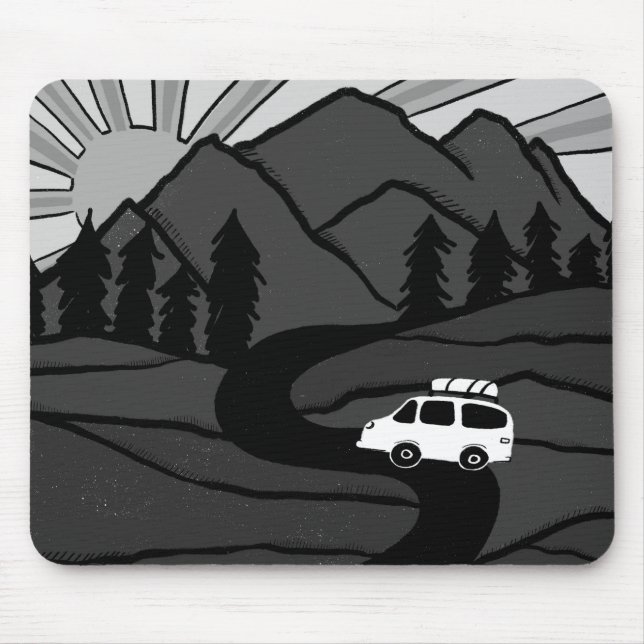 Vanlife MOUNTAIN SUNRISE Illustration Mouse Mat (Front)